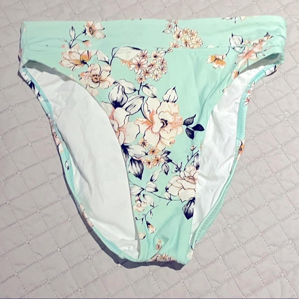 PQ Swim Pily Q high waisted bikini bottom. posies print